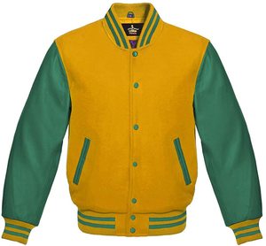 Chaqueta de chenilla personalizada para hombre, 5 parches de lana con mangas de cuero de contraste, oem, venta al por mayor - Product Image 2