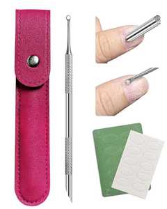 Empujador de cutículas de bucle, limas de uñas, pretratamiento de acero inoxidable, empujador de cutículas para salón, hogar, 1P, bolsas de almacenamiento para dedos - Product Image 1