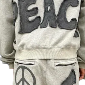 Customize Logo Embroidery Distressed Patch Hoodie 100% Cotton Cropped Raw Hem Streetwear for Men Plain Dyed for Winter - Product Image 5
