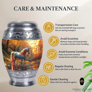 Urna de cremación de aluminio hecha a mano Acabado recubierto Meena en tamaños grandes (220 pulgadas cúbicas) y recuerdo (3 pulgadas cúbicas) Urnas de cremación personalizadas - Product Image 5