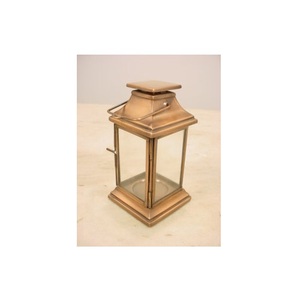 Lanterne en cuivre antique design oiseau avec bougeoir décoratif en verre jaune lanterne suspendue extérieur intérieur maison jardin décor - Product Image 4