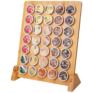 Portabicchieri in bambù K compatibile con tazze K, supporto per cialde da caffè K supporto per Organizer per cassetti per tazze - Product Image 1