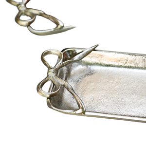 Ensemble de plateaux en aluminium coulé en métal argenté Plateau miroir décoratif arabe rectangulaire de luxe pour le dessert Fruits secs servant des plateaux de rangement - Product Image 4