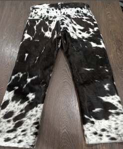Cowhide Hair on Hide Pants Authentic Western Style <b>Trouser</b> Cow Fur Cow Print - Product Image 5