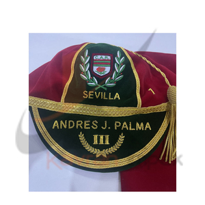 Casquette d'honneur en velours personnalisée imprimée numériquement Sevilla Andres J. Palma III Chapeau académique formel Sérigraphie >62CM Unisexe Quatre - Product Image 2