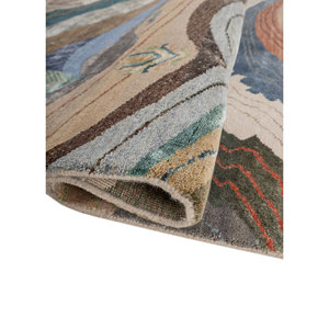 Alfombra Manchaha de Lana y Seda de Bambú Anudada a Mano, Color Marfil, 10 mm de Grosor, Diseño Abstracto para el Hogar, Pasillo, Rectangular - Modelo Les-2794 - Product Image 2