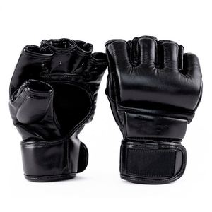 Guantes de MMA Profesionales de Medio Dedo Más Vendidos, Color Negro, Cuero, Guantes de Competición de Lucha MMA con Logotipo Personalizado - Product Image 2