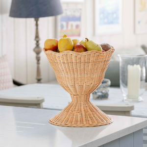 จานใส่ผลไม้และอาหารหวายทำด้วยมือสีน้ำตาลเหมาะสำหรับเครื่องครัวถาดเสิร์ฟ - Product Image 1