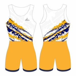 ชุดฟอร์มฟอร์มมวยปล้ำอเมริกันจัมพ์สูทเข้ารูปลายธงเสื้อกล้ามเข้ารูปสำหรับเล่นกีฬามวยปล้ำ - Product Image 3