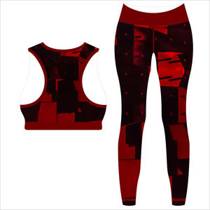 Conjunto Deportivo de Yoga para Mujer, Ropa Deportiva sin Costuras, Falda-Pantalón Roja, Ropa Atlética para Gimnasio, Fitness, Ejercicio, Yoga - Product Image 5