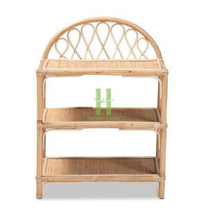 Organizador de ropa plegable de 3 niveles ecológico de bambú marrón Natural bohemio 60x40x30cm OEM HNH artesanía hecha a mano Vietnam nuevo - Product Image 1