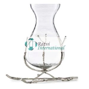 Jarrón de cristal sobre flor de loto dorada, diseño de Metal Base, decoración de diseño de Metal, florero y macetas para sala de estar y boda - Product Image 5