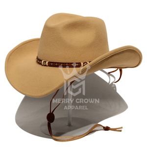 Top Trending Pakistan Made Premium Quality Cowboy Leather Private Label Made Men Sombrero de cuero de vaquero - Product Image 4