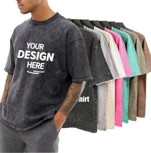 เสื้อยืดผ้าฝ้าย100% โอเวอร์ไซส์โลโก้ DTG เสื้อยืดวินเทจซักได้กรดหินเฮฟวี่เวท - Product Image 1