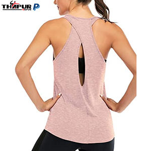 เสื้อกล้ามสำหรับเล่นยิมเล่นโยคะฟิตเนส racerback แห้งเร็วออกแบบได้ตามต้องการ - Product Image 3