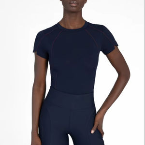 Camiseta de Equitación Personalizada para Mujer, Ligera, Transpirable, Elástica, de Manga Corta, para Montar a Caballo, OEM ODM - Product Image 1