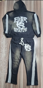 Chándales de lana de alta calidad para hombres Deportes Atléticos Cremallera Sudadera con capucha Jogging Pantalones Oversize Dos piezas Ropa deportiva Chándal Hombres - Product Image 4