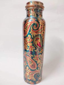 Bouteille d'eau nautique en laiton imprimé Design et bouteille d'eau en cuivre étanche Antique Designer Knight Water printed Item gift - Product Image 3