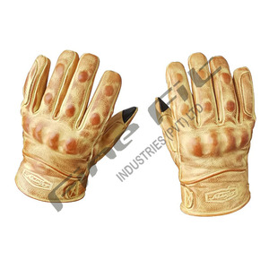 Gants de moto de style course Protection Logo personnalisé Gants d'équitation de moto en cuir véritable à doigts entiers pour hommes - Product Image 2