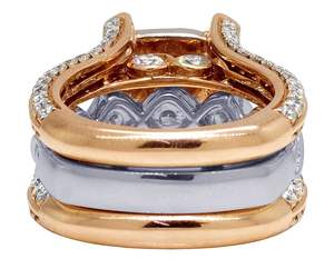 Anillo de declaración nupcial de lujo con diamantes de moissanita chapados en oro de plata de ley S925 de dos tonos para mujer - Product Image 4