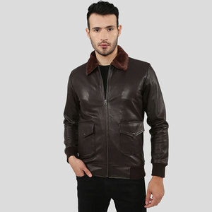 Veste en cuir véritable noire pour homme pour l'hiver, matériaux de haute qualité, élégance, praticité, état neuf, veste d'hiver - Product Image 1