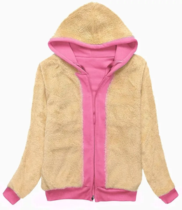 Sweat à capuche pour femme U Custom 350gsm Heavyweight Winter Warm Zip Sweat à capuche en polaire surdimensionné avec impression bouffante pour l'automne - Product Image 1