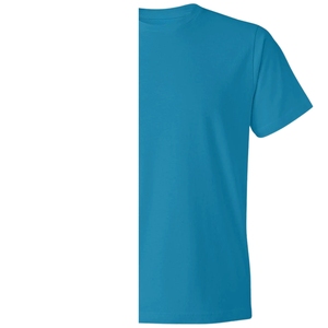 เสื้อยืดลำลองผู้ชายไซส์ใหญ่ สีฟ้าอ่อน 220gsm ผ้าฝ้ายออร์แกนิค 100% ระบายอากาศได้ดี เป็นมิตรกับสิ่งแวดล้อม ลายนูน  โลโก้ด้านหน้าปรับแต่งได้ - Product Image 3