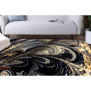 พรมหินอ่อนสีดำและสีทอง: การออกแบบนามธรรมที่ทันสมัยพรมบางเฉียบ - Product Image 2