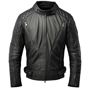 BLOUSON EN CUIR NOIR TIMELESS - Product Image 1