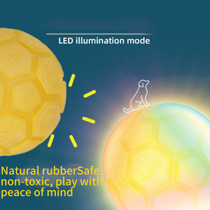 Giocattoli da Masticare per Cani Sostenibili Giallo Fluorescente, Palla Luminosa in Gomma Ecologica Resistente 5cm per Cani Piccoli/Medi/Grandi, Moda Notturna - Product Image 4