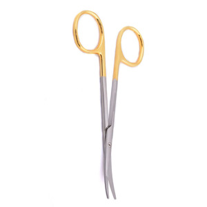 Ciseaux chirurgicaux à lame incurvée émoussée demi-or de haute qualité pointe pointue en acier inoxydable lisse pour salle d'opération de bricolage industriel - Product Image 5
