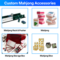 Tuiles de Mahjong américaines en acrylique colorées sur mesure à 2 couches, ensemble de 160 pièces vierges avec motif logo, vente en gros