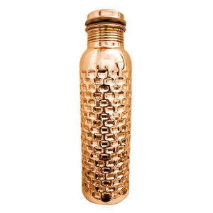 Conception martelée meilleure qualité verres bouteilles en cuivre avec couvercle en plein air mariages bouteille inoxydable flacon à vide bouteilles - Product Image 2
