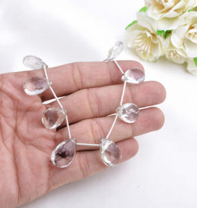 ลูกปัดหยดน้ำทรงเหลี่ยมเจียระไนจากอเมทิสต์สีเขียว หินธรรมชาติสำหรับทำเครื่องประดับชั้นดี - Product Image 6