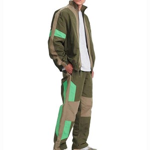 New Style Men's 2 Piece Windbreaker Tracksuit Set Fashion Color Block <b>Jacket</b> and Pants Breathable Activewear for Autumn Winter - Product Image 3