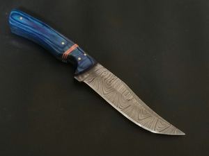 Couteau de survie Couteau en acier damas avec manche en bois densifié - Product Image 5