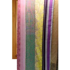Indian Old Silk Sari Saree Boho-Themed <b>Window</b> <b>Curtains</b> & Valances Elegant Bohemian Decor Drapes - Product Image 1