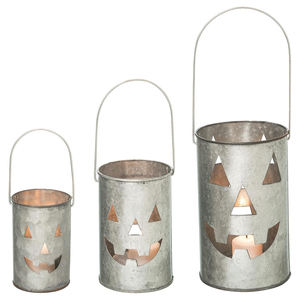 Haute qualité fait à la main argent fer porte-lumière Orange poudre enduit effrayant Halloween fête de noël Table décor pour la maison - Product Image 4