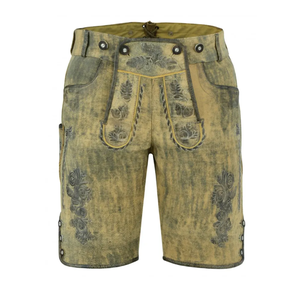 Pantalones cortos de cuero auténtico de gamuza de cabra Lederhosen bávaro para hombre personalizados 2025, características transpirables de secado rápido, bolsillos sólidos tejidos - Product Image 2