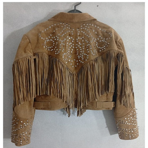 Color claro mangas largas señora Casual exterior cálido desgaste vaquera chaquetas de cuero para mujeres - Product Image 2