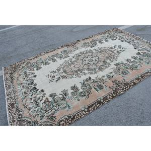 Oriental Beige Marron 5.4X9.4 pieds Grande Surface Vintage Tapis Turc Laine Latex Rectangulaire Abstrait Patchwork Halls pour Couloir - Product Image 4