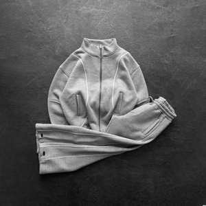 Ensemble jogging et sweat à capuche décontracté d'hiver personnalisé en coton épais doublé polaire pour adultes unisexes - Product Image 1