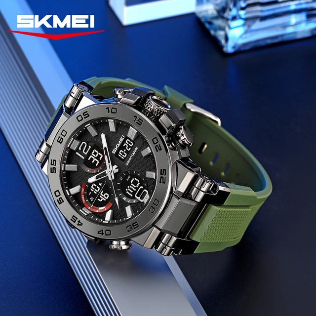 OEM/ODM Fashion Business Men Wrist Watch High Quality Dual Core Movement 54.7mm Large Dial 5BAR Waterproof Stainless Simple