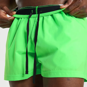 Venta directa de fábrica, pantalones cortos para correr para gimnasio para hombre, cintura elástica cómoda, pantalones cortos para correr de algodón 100% sólidos personalizados para hombre - Product Image 6