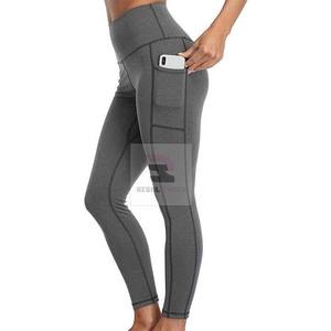 Pantalones deportivos de Yoga de algodón personalizados para mujer, mallas tejidas de punto para gimnasio con logotipo en la cintura - Product Image 2