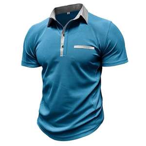 Uniforme de polo à logo personnalisé, vêtements de travail d'été à manches courtes et coupe ajustée, chemise polo de haute qualité pour hommes - Product Image 2