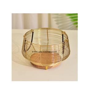 Luxury Designing Table Top New Fancy Fruit and <b>Vegetable</b> <b>Storage</b> <b>Basket</b> Exclusive Quality Gold Polished Metallic Fruit <b>Basket</b> - Product Image 1