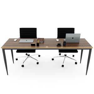 Escritorio Minimalista de Madera Contrachapada de 200x60cm con Patas Resistentes Cone II HBCN010 - Product Image 2