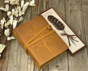 Cuaderno de diario A3 hecho a mano de cuero genuino encuadernado con papel de cubierta espiral e hilo costura sillín costura encuadernación regalo - Product Image 4