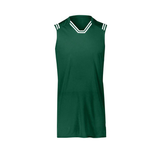 100% maillot de basket-ball en tissu personnalisé en polyester à vendre prix de gros vêtements de sport pour adultes couleur unie sans manches col haut - Product Image 4